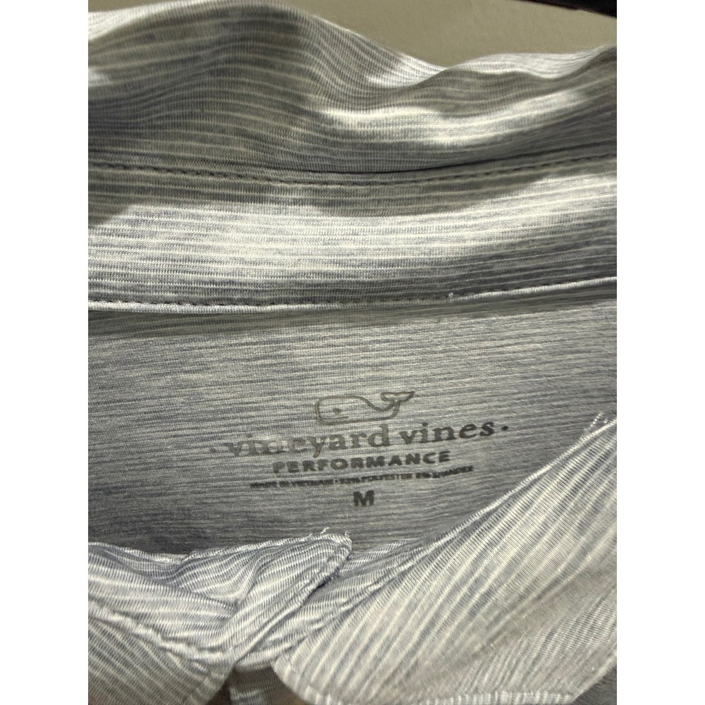 Vineyard Vines Performance Polo Shirt Mens Medium Blue/gray Striped Short Sleeve - Picture 2 of 5